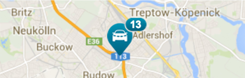 Figure 8. Cluster marker implementation by DriveNow.